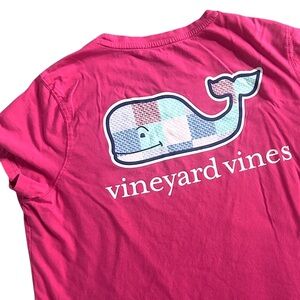 Vineyard Vines Quilt Pattern Whale Logo Pocket Tee Womens‎ Large